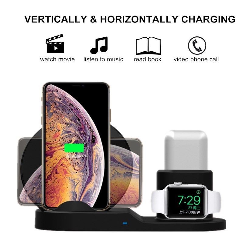 3 in 1 10W Schnelle Drahtlose Ladegerät Dock Station Schnelle Lade Für iPhone XR XS Max 8 für Apple uhr 2 3 4 Für AirPods Für Samsung 3 in 1 10W Schnelle Drahtlose Ladegerät Dock Station Schnelle Lade Für iPhone XR XS Max 8 für Apple uhr 2 3 4 Für AirPods Für Samsung
