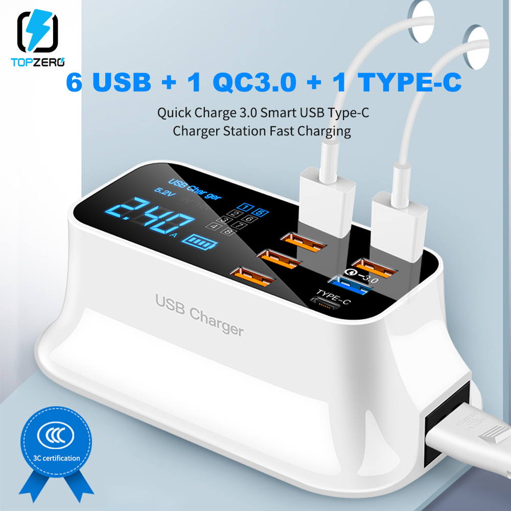 8 Ports Quick Charge 3,0 Led-anzeige USB Ladegerät Für Android iPhone Adapter Telefon Tablet Schnelle Ladegerät Für xiaomi huawei samsung 8 Ports Quick Charge 3,0 Led-anzeige USB Ladegerät Für Android iPhone Adapter Telefon Tablet Schnelle Ladegerät Für xiaomi huawei samsung