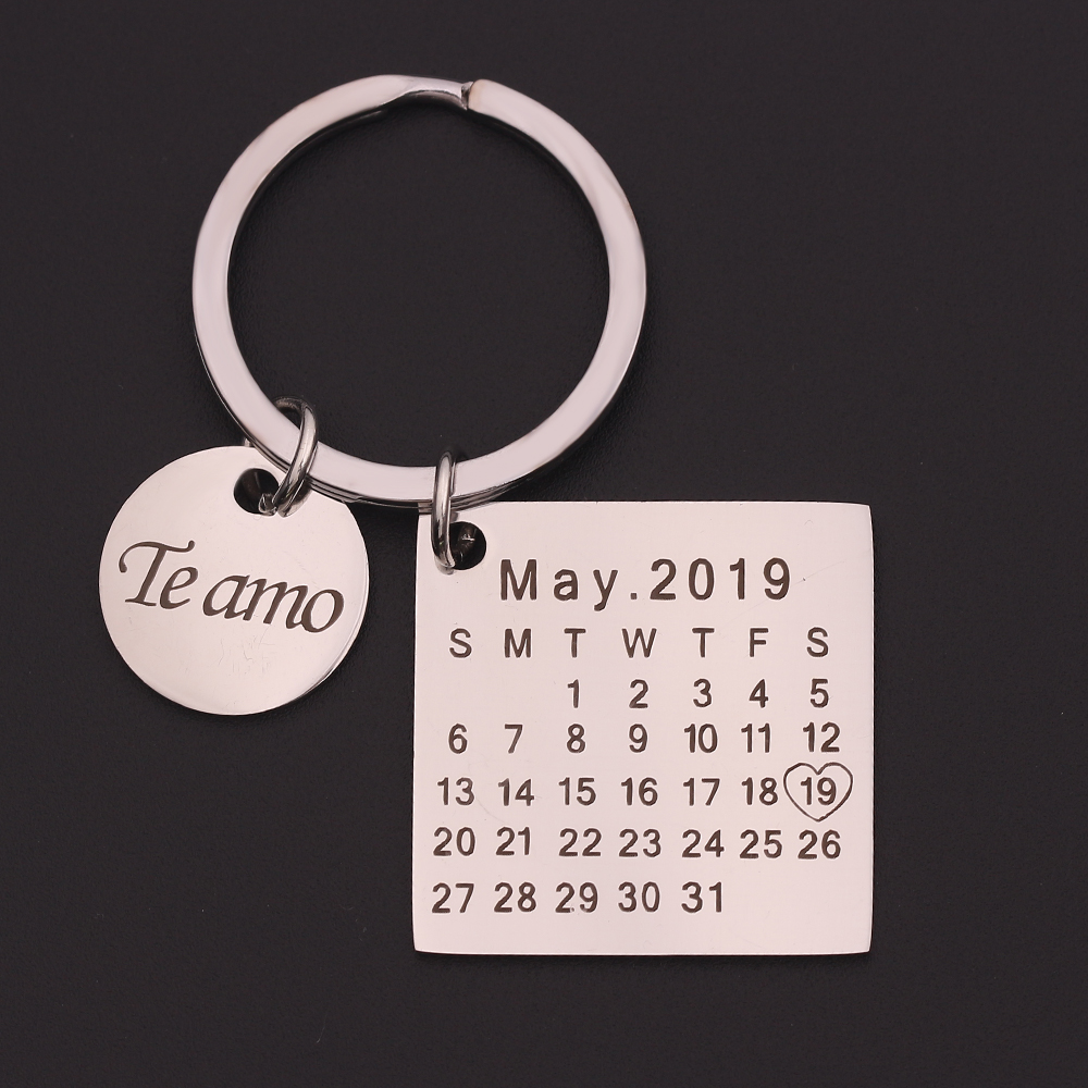 Personalisierte Kalender Schlüsselbund Edelstahl Hervorgehoben mit Herz Datum Gravieren Datum Geburtstag Hochzeitstag Geschenk Personalisierte Kalender Schlüsselbund Edelstahl Hervorgehoben mit Herz Datum Gravieren Datum Geburtstag Hochzeitstag Geschenk