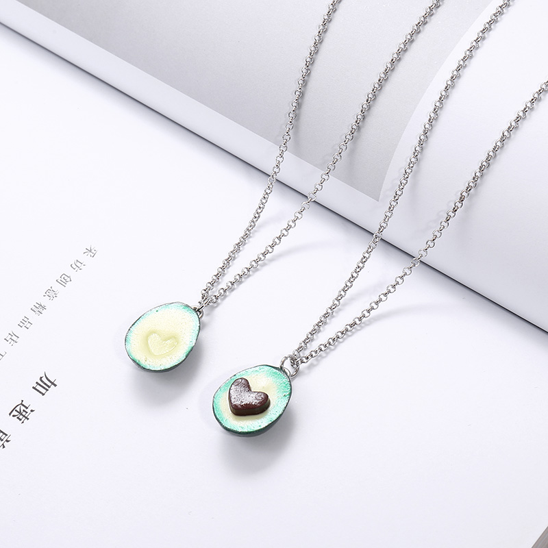 OATHYAN Neueste Mode Obst Avocado Anhänger Herz Lange Kette Halsketten Für Frauen Lovers Beste Freund Halskette Geschenke Schmuck OATHYAN Neueste Mode Obst Avocado Anhänger Herz Lange Kette Halsketten Für Frauen Lovers Beste Freund Halskette Geschenke Schmuck