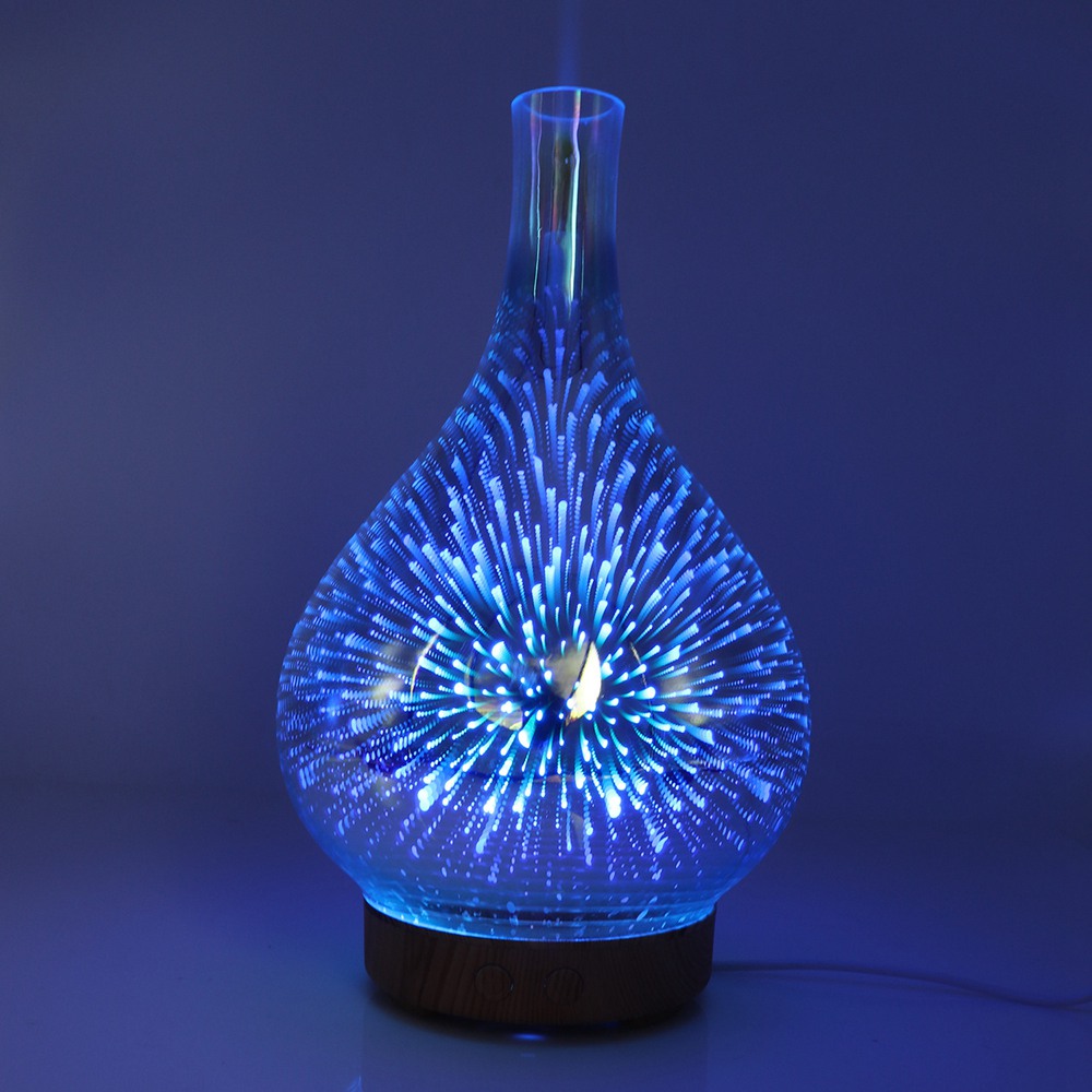 3D Feuerwerk Glas Vase Form Luftbefeuchter mit LED Nachtlicht Aroma Ätherisches Öl Diffusor Nebel Maker Ultraschall-luftbefeuchter 3D Feuerwerk Glas Vase Form Luftbefeuchter mit LED Nachtlicht Aroma Ätherisches Öl Diffusor Nebel Maker Ultraschall-luftbefeuchter
