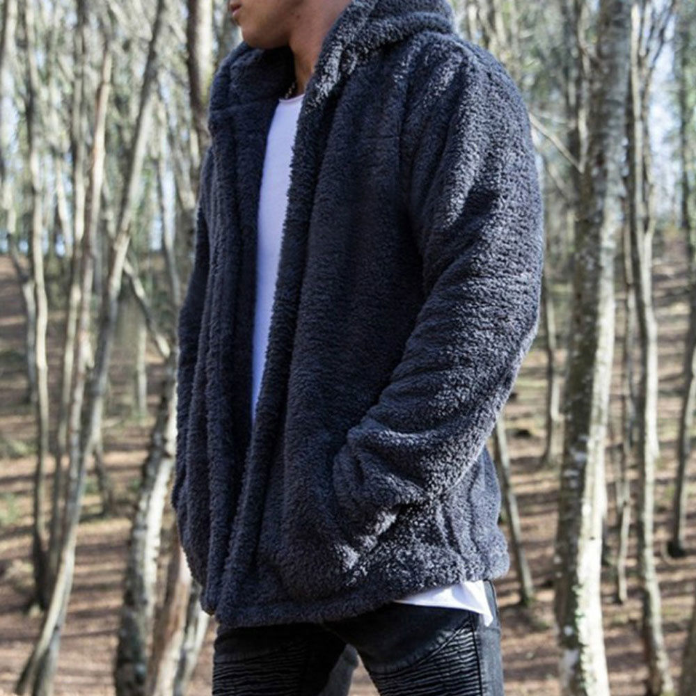 Winter Warme Männer Winter Dicke Hoodies Tops Flauschigen Fleece Pelz Jacke Mit Kapuze Mantel Oberbekleidung Langarm Strickjacken Winter Warme Männer Winter Dicke Hoodies Tops Flauschigen Fleece Pelz Jacke Mit Kapuze Mantel Oberbekleidung Langarm Strickjacken