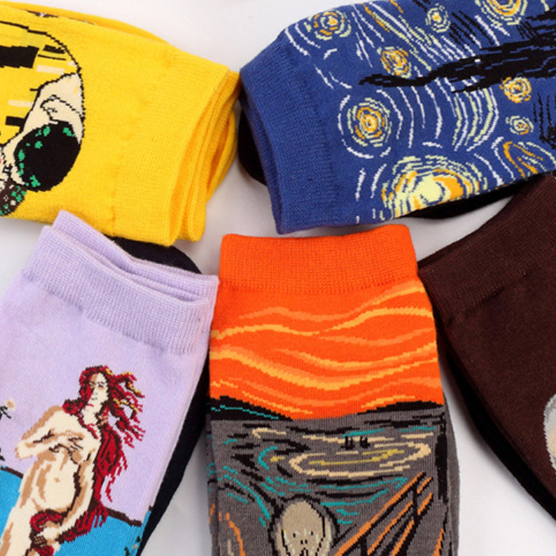 Hot Dropshipping Herbst winter Retro Frauen Neue Kunst Van Gogh Wandbild Welt Berühmte Ölgemälde Serie Weibliche Socken Lustige Socken Hot Dropshipping Herbst winter Retro Frauen Neue Kunst Van Gogh Wandbild Welt Berühmte Ölgemälde Serie Weibliche Socken Lustige Socken