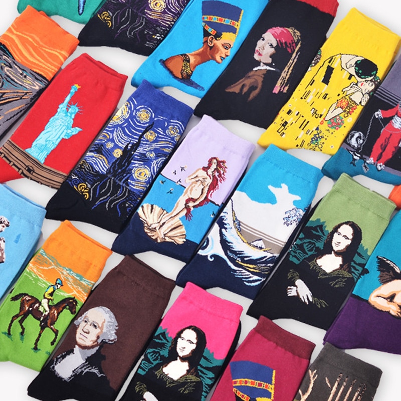 Hot Dropshipping Herbst winter Retro Frauen Neue Kunst Van Gogh Wandbild Welt Berühmte Ölgemälde Serie Weibliche Socken Lustige Socken Hot Dropshipping Herbst winter Retro Frauen Neue Kunst Van Gogh Wandbild Welt Berühmte Ölgemälde Serie Weibliche Socken Lustige Socken